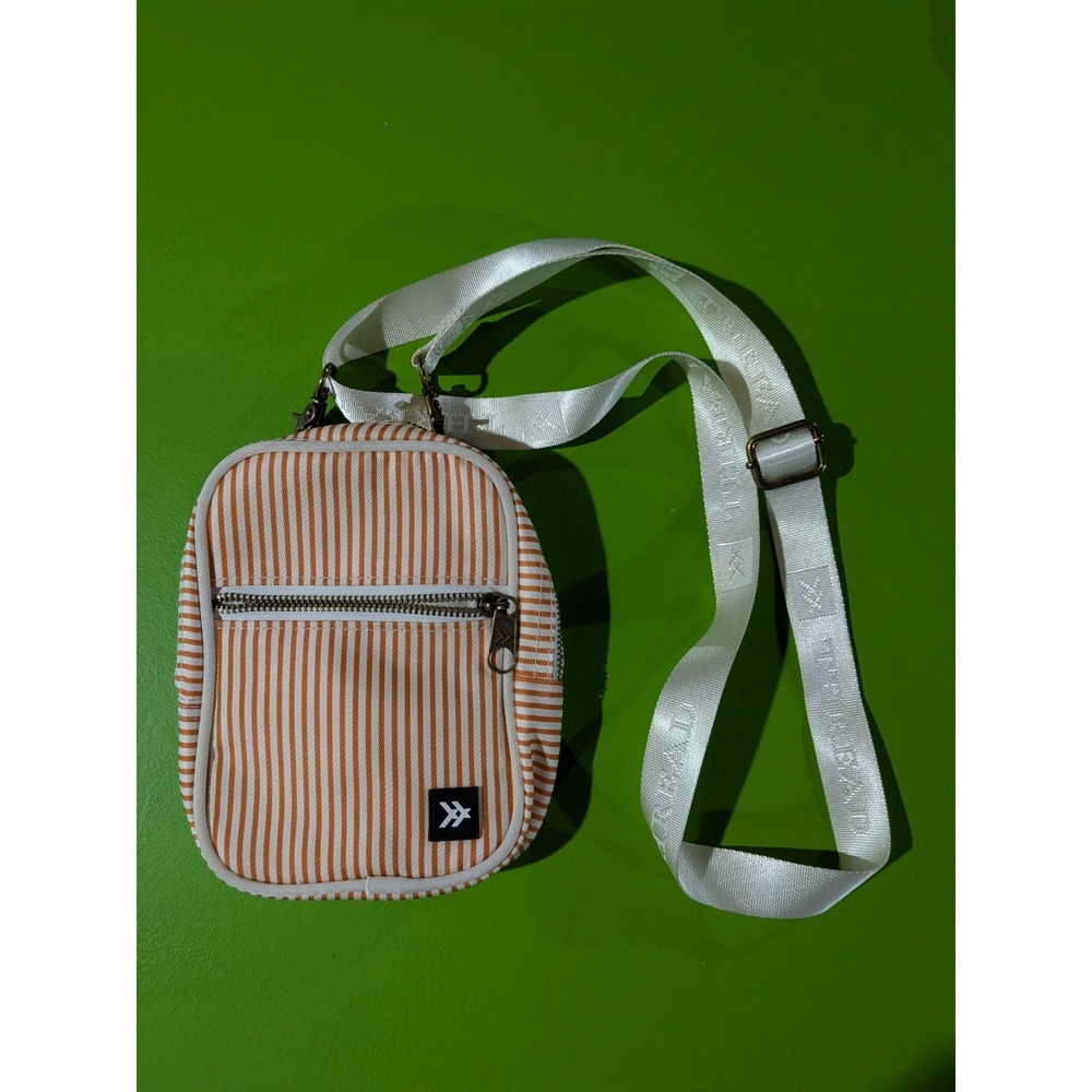 THREAD Crossbody Multiway Bag Zip Around Orange Striped Cream